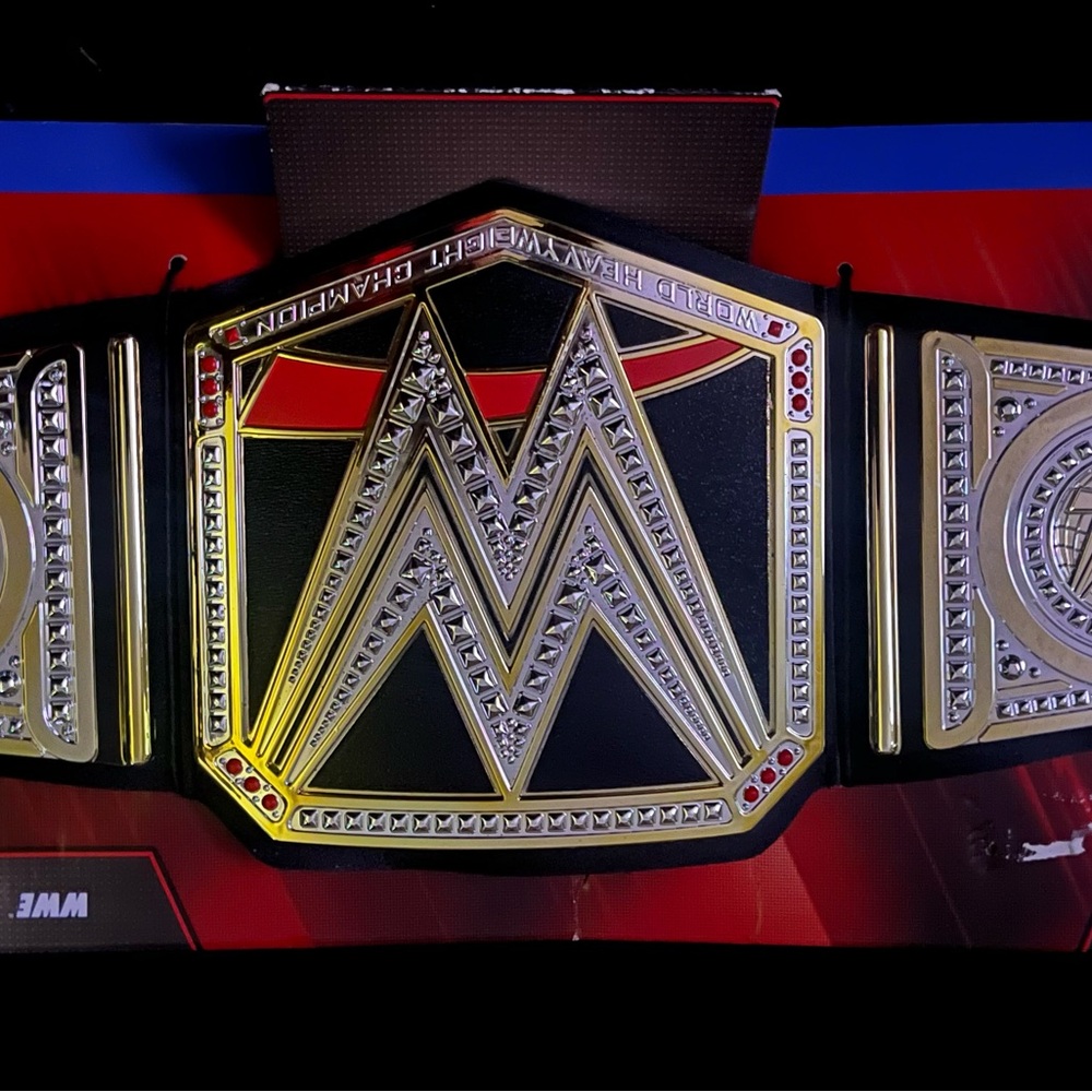 WWE Championship Belt with Gold and Black Accents